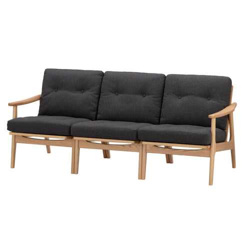 MARUNI60 フレームチェア オリジナルタイプ 3シーター 両肘 オーク材 ウレタン塗装