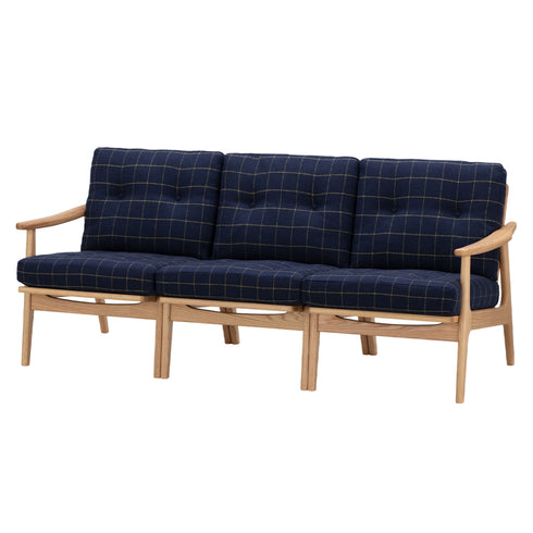 MARUNI60 フレームチェア オリジナルタイプ 3シーター 両肘 オーク材 ウレタン塗装