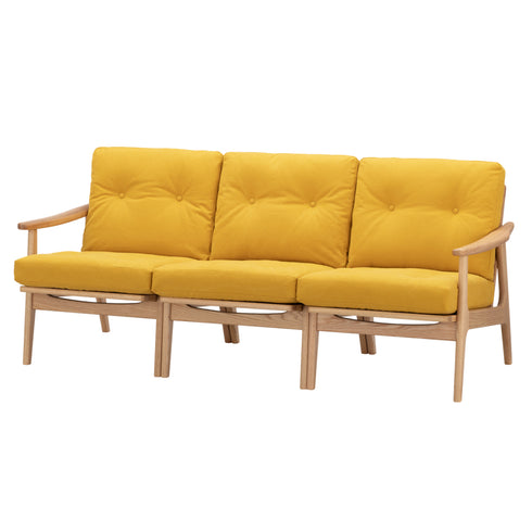 MARUNI60 フレームチェア オリジナルタイプ 3シーター 両肘 オーク材 ウレタン塗装