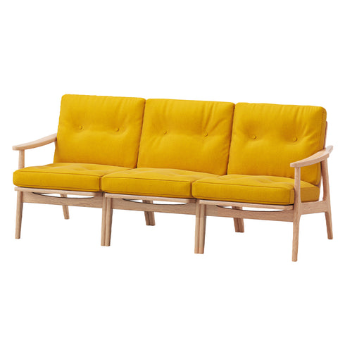 MARUNI60 フレームチェア オリジナルタイプ 3シーター 両肘 オーク材 ウレタン塗装