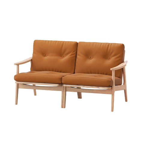 MARUNI60 フレームチェア ワイドタイプ 2シーター 両肘 オーク材 ウレタン塗装