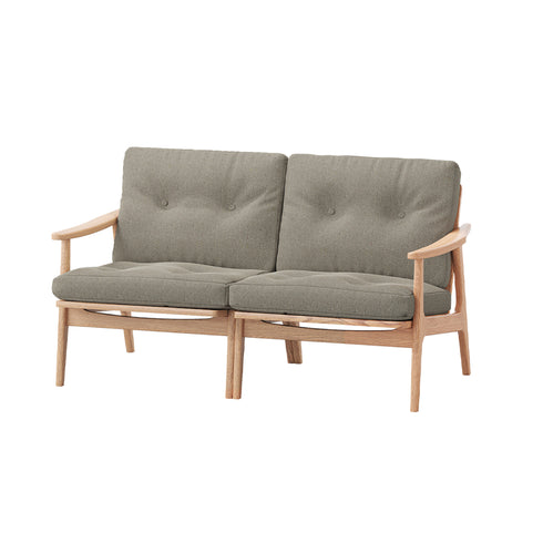 MARUNI60 フレームチェア ワイドタイプ 2シーター 両肘 オーク材 ウレタン塗装