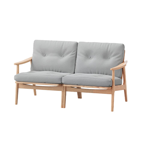 MARUNI60 フレームチェア ワイドタイプ 2シーター 両肘 オーク材 ウレタン塗装