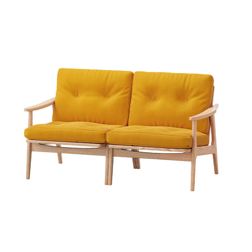 MARUNI60 フレームチェア ワイドタイプ 2シーター 両肘 オーク材 ウレタン塗装