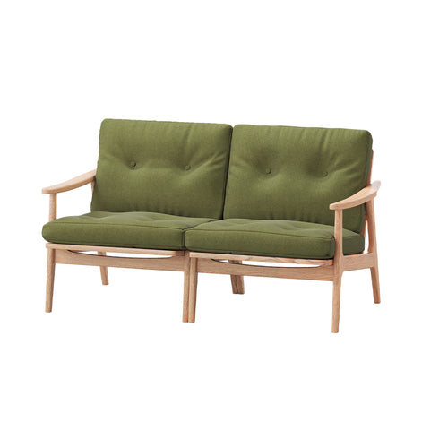 MARUNI60 フレームチェア ワイドタイプ 2シーター 両肘 オーク材 ウレタン塗装