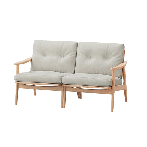 MARUNI60 フレームチェア ワイドタイプ 2シーター 両肘 オーク材 ウレタン塗装