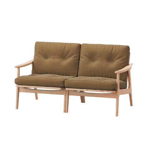 MARUNI60 フレームチェア ワイドタイプ 2シーター 両肘 オーク材 ウレタン塗装