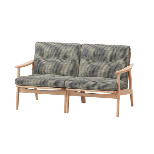 MARUNI60 フレームチェア ワイドタイプ 2シーター 両肘 オーク材 ウレタン塗装