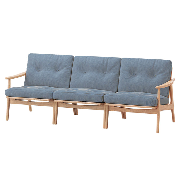 MARUNI60 フレームチェア ワイドタイプ 3シーター 両肘 オーク材 ウレタン塗装