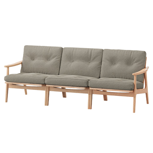 MARUNI60 フレームチェア ワイドタイプ 3シーター 両肘 オーク材 ウレタン塗装