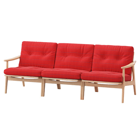 MARUNI60 フレームチェア ワイドタイプ 3シーター 両肘 オーク材 ウレタン塗装