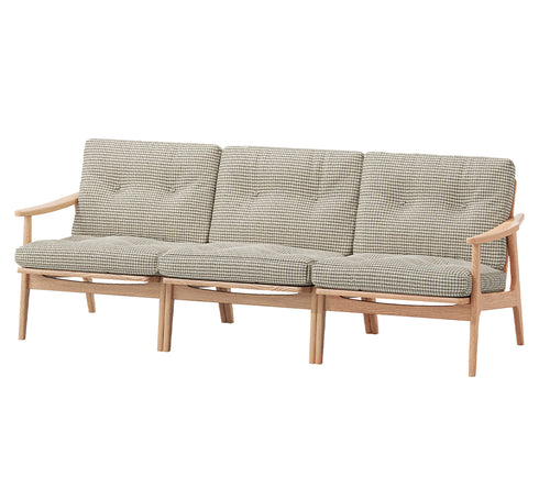 MARUNI60 フレームチェア ワイドタイプ 3シーター 両肘 オーク材 ウレタン塗装