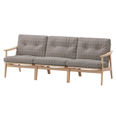 MARUNI60 フレームチェア ワイドタイプ 3シーター 両肘 オーク材 ウレタン塗装