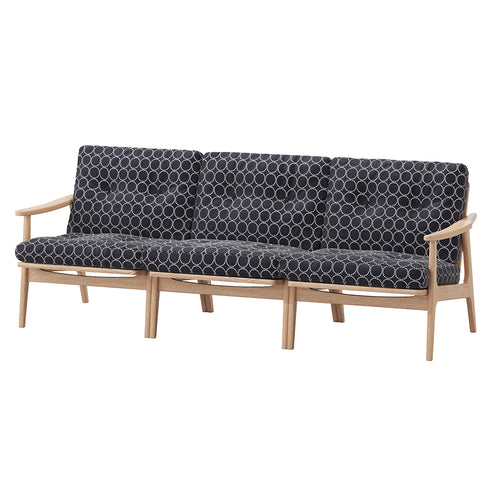 MARUNI60 フレームチェア ワイドタイプ 3シーター 両肘 オーク材 ウレタン塗装