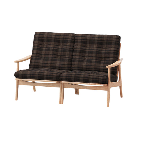 MARUNI60 フレームチェア ワイドハイバックタイプ 2シーター 両肘 オーク材 ウレタン塗装