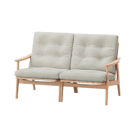 MARUNI60 フレームチェア ワイドハイバックタイプ 2シーター 両肘 オーク材 ウレタン塗装