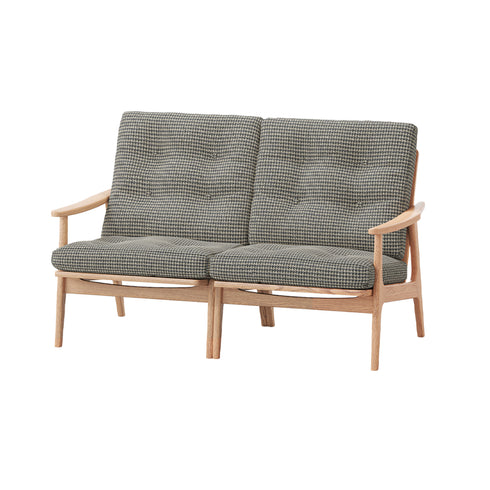 MARUNI60 フレームチェア ワイドハイバックタイプ 2シーター 両肘 オーク材 ウレタン塗装