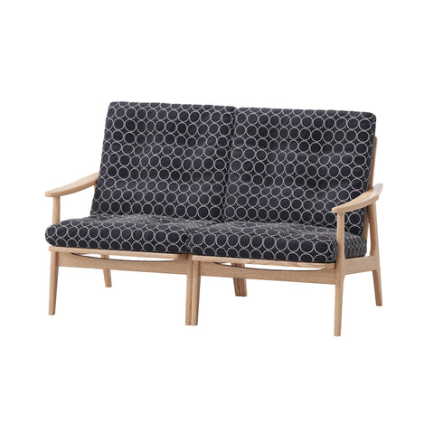 MARUNI60 フレームチェア ワイドハイバックタイプ 2シーター 両肘 オーク材 ウレタン塗装