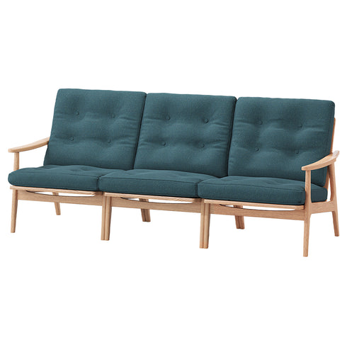 MARUNI60 フレームチェア ワイドハイバックタイプ 3シーター 両肘 オーク材 ウレタン塗装