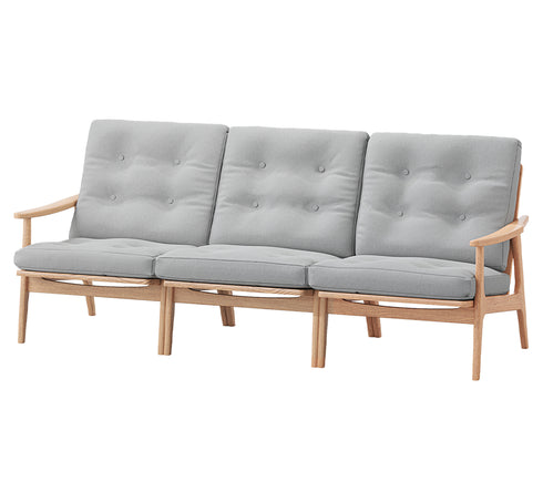 MARUNI60 フレームチェア ワイドハイバックタイプ 3シーター 両肘 オーク材 ウレタン塗装