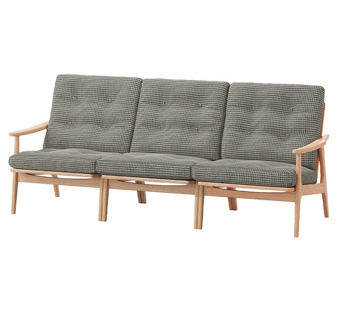 MARUNI60 フレームチェア ワイドハイバックタイプ 3シーター 両肘 オーク材 ウレタン塗装