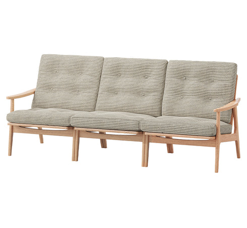 MARUNI60 フレームチェア ワイドハイバックタイプ 3シーター 両肘 オーク材 ウレタン塗装