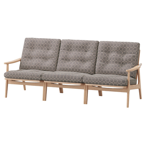 MARUNI60 フレームチェア ワイドハイバックタイプ 3シーター 両肘 オーク材 ウレタン塗装