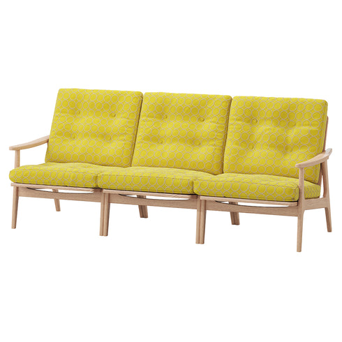 MARUNI60 フレームチェア ワイドハイバックタイプ 3シーター 両肘 オーク材 ウレタン塗装