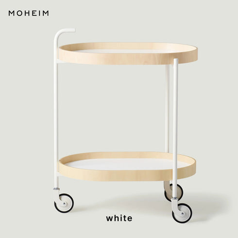 MOHEIM TROLLEY モヘイム トロリー キッチンワゴン キャスター付き 2段 サイドテーブル デザイナー 芦沢啓治 日本製 越前漆器 木製 トレイ 取り外し おしゃれ 北欧 モダン ミニマル インテリア 収納 ランドリー リビング オフィス ホワイト ブラック