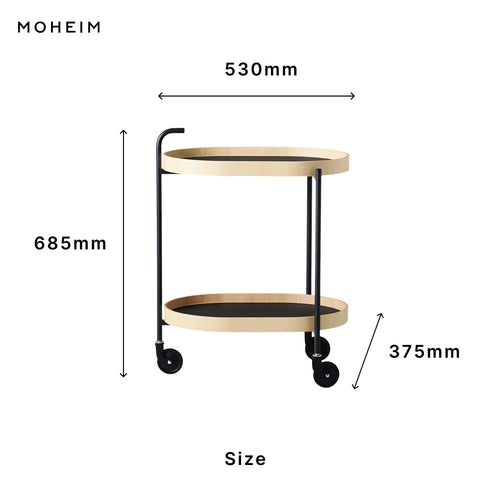 MOHEIM TROLLEY モヘイム トロリー キッチンワゴン キャスター付き 2段 サイドテーブル デザイナー 芦沢啓治 日本製 越前漆器 木製 トレイ 取り外し おしゃれ 北欧 モダン ミニマル インテリア 収納 ランドリー リビング オフィス ホワイト ブラック